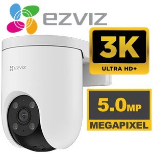 CAMARA WIFI EXTERIOR EZVIZ CS-H8C-R200-1J5WKFL 5MP 3K PT 360° LUZ LED SIRENA DE ALERTA 01 PUERTO RJ45 AUDIO 2 VIAS.