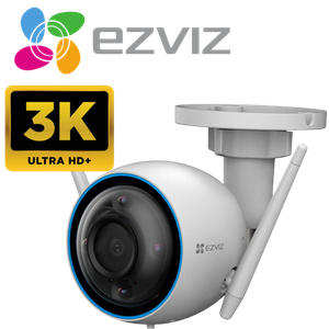 CAMARA EZVIZ CS-H3-R100-1J5WKFLF WIFI EXTERIOR 5MP 3K PT LUZ LED SIRENA DE ALERTA 01 PUERTO RJ45 AUDIO 2 VIAS.