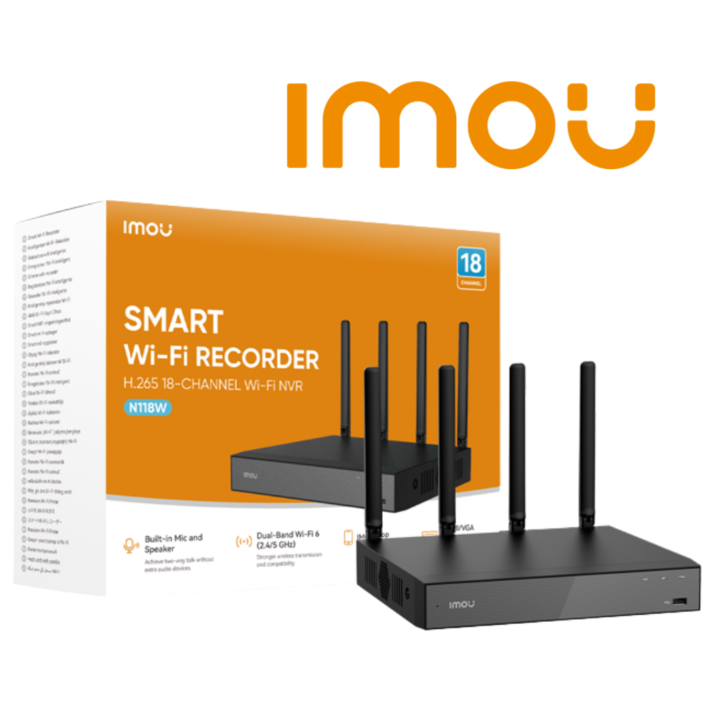 GRABADOR WIFI IMOU NVR-N118W-8A0E NVR WI-FI 18 CANALES 4K 1HDD