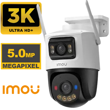 CAMARA WIFI IMOU IPC-S7XE-10M0WED CRUISER DOBLE LENTE  5MP+5MP 3K PT 360° LUZ LED SIRENA DE ALERTA 01 PUERTO RJ45 AUDIO 2 VIAS.