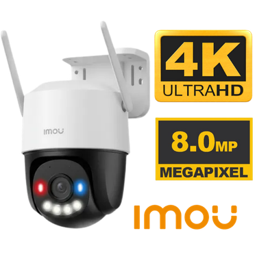 CAMARA WIFI IMOU CRUISER SC 4K POE  8MP 4K PT 360° POE LUZ LED SIRENA DE ALERTA 01 PUERTO RJ45 AUDIO 2 VIAS.