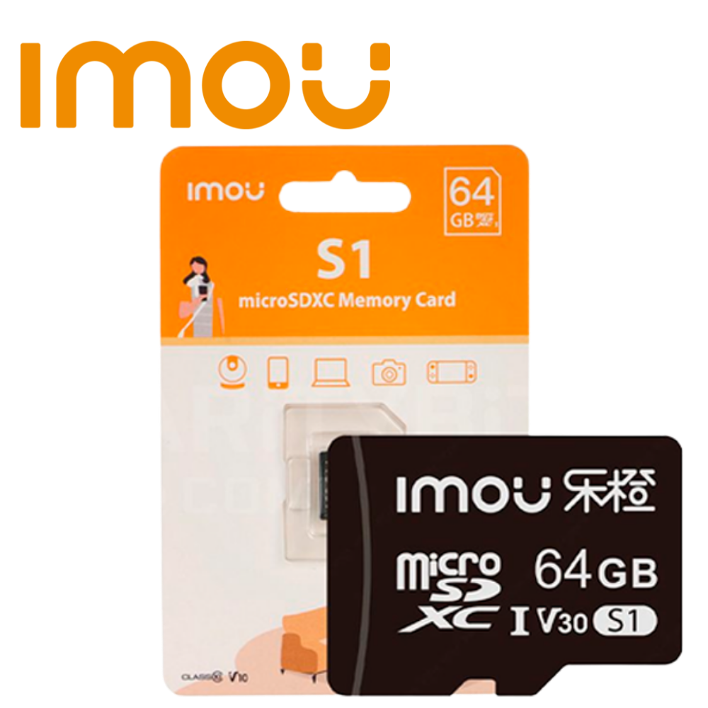 MICROSD IMOU ST2-64-S1 MEMORIA MICROSD 64GB PARA CAMARA DE SEGURIDAD 24/7