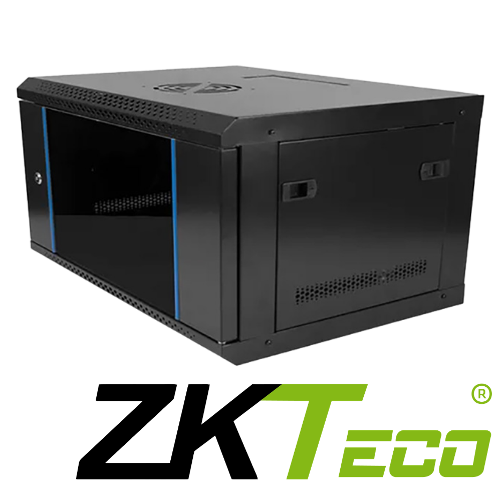 GABINETE 6RU ZK-Teco ZK-R6U-5406A PUERTA DE VIDRIO ANCHO 530MM X 400MM PROFUNDIDAD Y 300 MM DE ALTO
