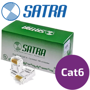 RJ45 SATRA 1102040001 CONECTOR PLUG RJ45 CAT6 CAJA DE 100 UNIDADES