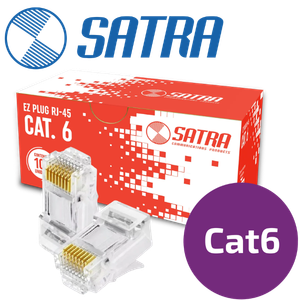 RJ45EZ SATRA 102040002  CONECTOR EZ PLUG RJ45 CAT6 CAJA DE 100 UNIDADES