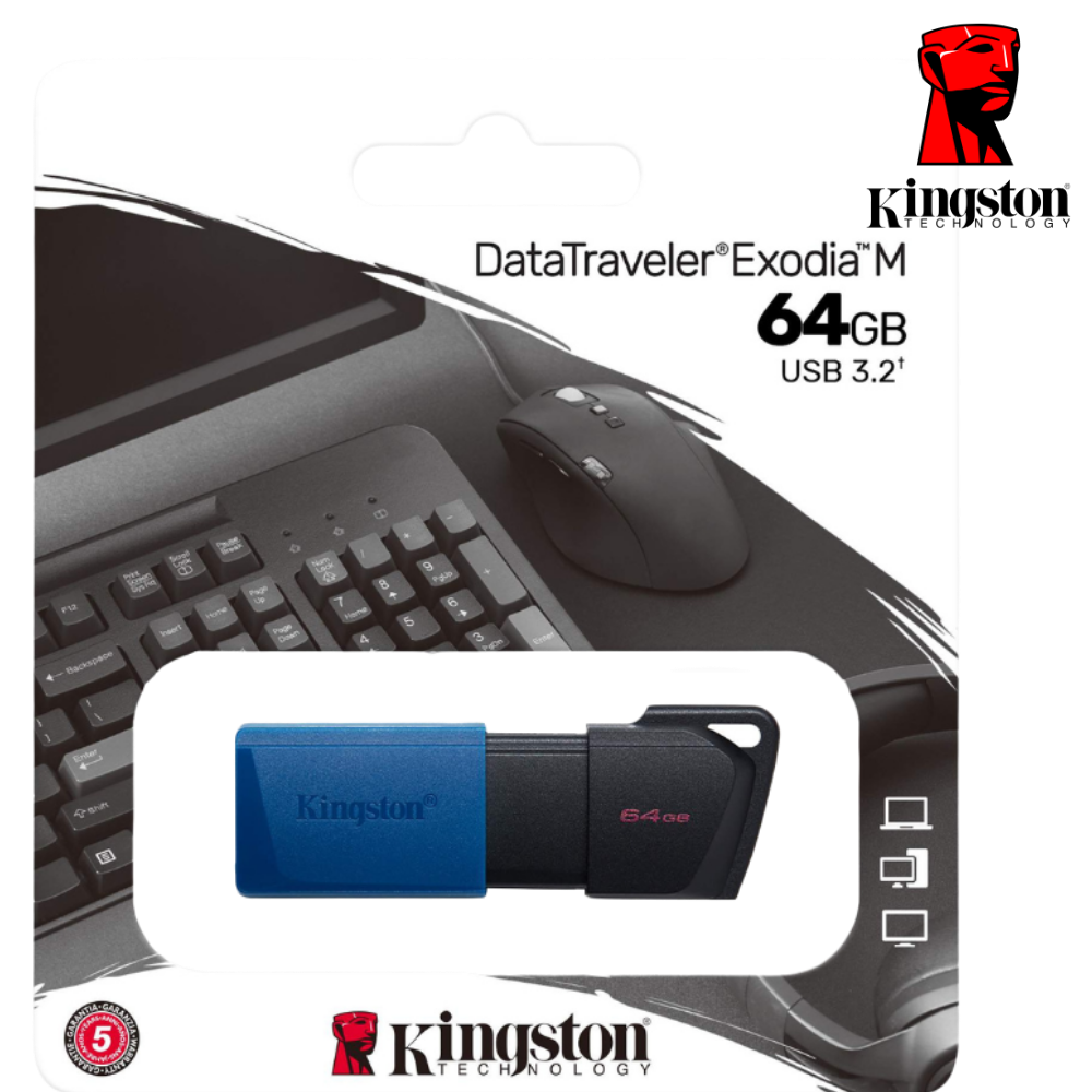 MEMORIA USB KINGSTON DT-EXODIA-64GB COLOR AZUL 3.2