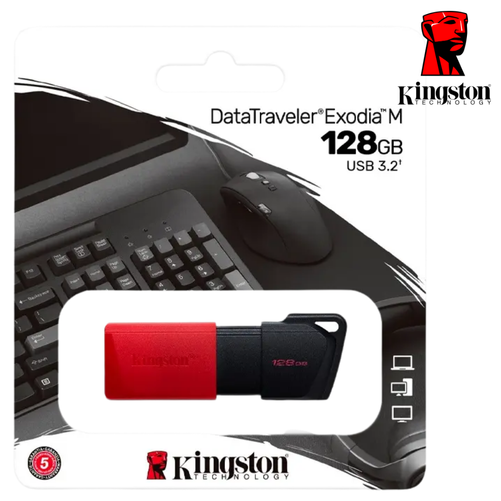 MEMORIA USB KINGSTON DT-EXODIA-128GB COLOR ROJO 3.2