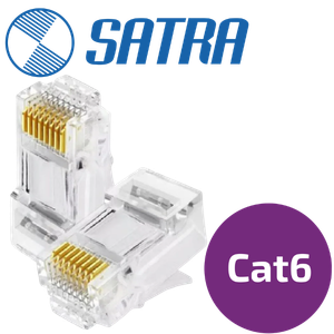 RJ45 SATRA 1102040001 CONECTOR PLUG RJ45 CAT6 POR UNIDAD
