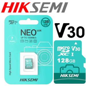 MICROSD NEO LUX HK-HS-TF-D3/128G MEMORIA 128GB PARA CAMARA DE SEGURIDAD 24/7 GRABA EN 4K