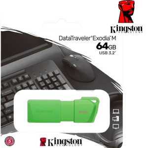 MEMORIA USB KINGSTON DT-EXODIA-64GB COLOR VERDE NEON 3.2