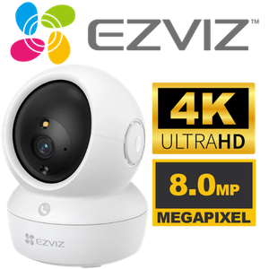 CAMARA WIFI INTERIOR EZVIZ CS-H6C-R200-8H8WF 8MP 4K PT 360° LUZ LED SIRENA DE ALERTA 01 PUERTO RJ45 AUDIO 2 VIAS.