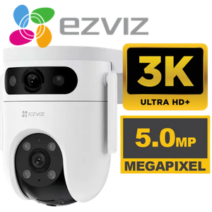 [CS-H9C-R105-8H55WFL] CAMARA WIFI EXTERIOR EZVIZ CS-H9C-R105-8H55WFL DOBLE LENTE 5MP+5MP 3K PT 360° LUZ LED SIRENA DE ALERTA 01 PUERTO RJ45 AUDIO 2 VIAS.