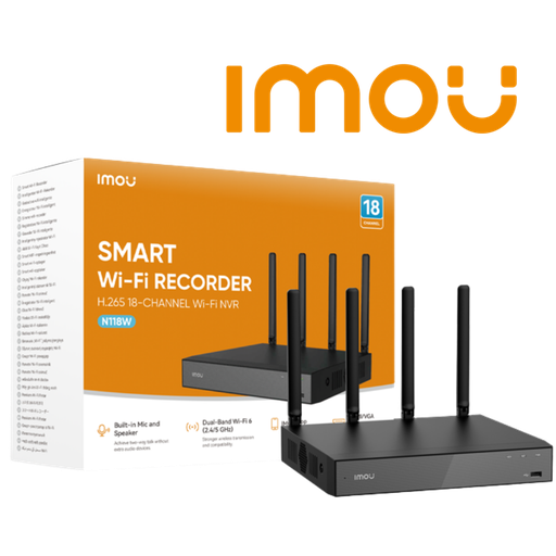 [NVR-N118W-8A0E] GRABADOR WIFI IMOU NVR-N118W-8A0E NVR WI-FI 18 CANALES 4K 1HDD