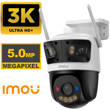 [IPC-S7U-11M0WED] CAMARA WIFI IMOU IPC-S7U-11M0WED CRUISER TRIPLE LENTE  5MP+3MP+3MP 3K PT 360° LUZ LED SIRENA DE ALERTA 01 PUERTO RJ45 AUDIO 2 VIAS.