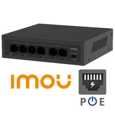 [SF106P] SWITCH POE IMOU SF106P  4 POE + 2 PUERTOS  RJ45  - 45W - BAJO CONSUMO