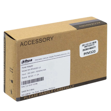 [DH-PFM320D-US] ADAPTADOR DE CORRIENTE DAHUA DH-PFM320D-US DC12V 2A CERTIFICADA