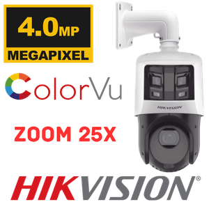 [HK-DS2SE4C425MWG-E/26] CAMARA PTZ HIKVISION HK-DS2SE4C425MWG-E-26 TANDEMVU PTZ 360° IP POE ZOOM 25X 4MP 2.8MM + 6MP 180°