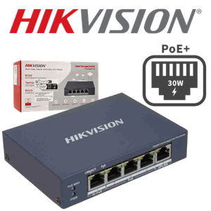 [HK-DS-3E1505P-EI/M] SWITCH HIKVISION DS-3E1505P-EI/M  4 POE + 1 UP RJ45 GIGABITE - 45W - BAJO CONSUMO