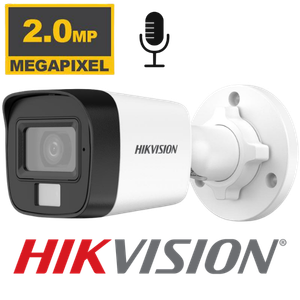 [HK-DS2CE16D0T-LPFS] CAMARA ANALOGA HIKVISION HK-DS2CE16D0T-LPFS TUBO EXTERIORES 2MP  AUDIO LENTE FIJO