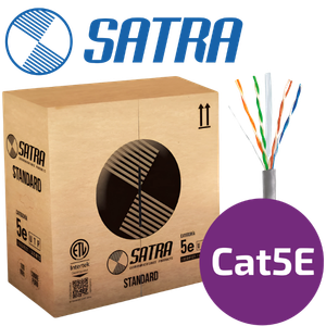 [201013006] CAJA CABLE UTP SATRA 201013006 CAT5e GRIS 8 HILOS ROLLO COBRE SOLIDO 305MT INTERIORES