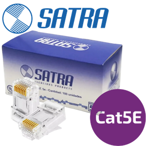[1101040001] RJ45 SATRA 1101040001 CONECTOR PLUG RJ45 CAT5e CAJA DE 100 UNIDADES