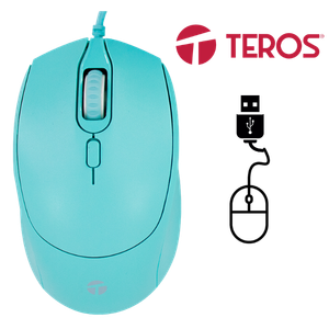 [TE-1227S] MOUSE OPTICO TEROS TE-1227S VERDE, 4 BOTONES CONEXIÓN USB