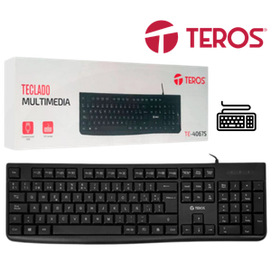 [TE-4067S] TECLADO MULTIMEDIA TEROS TE-4067S USB-MULTIMEDIA ESPAÑOL COLOR NEGRO