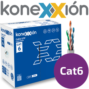 [7011021101] CAJA CABLE UTP KONEXXION CAT6 GRIS 8 HILOS PURO COBRE 24AWG 305MT INTERIORES 7011021101